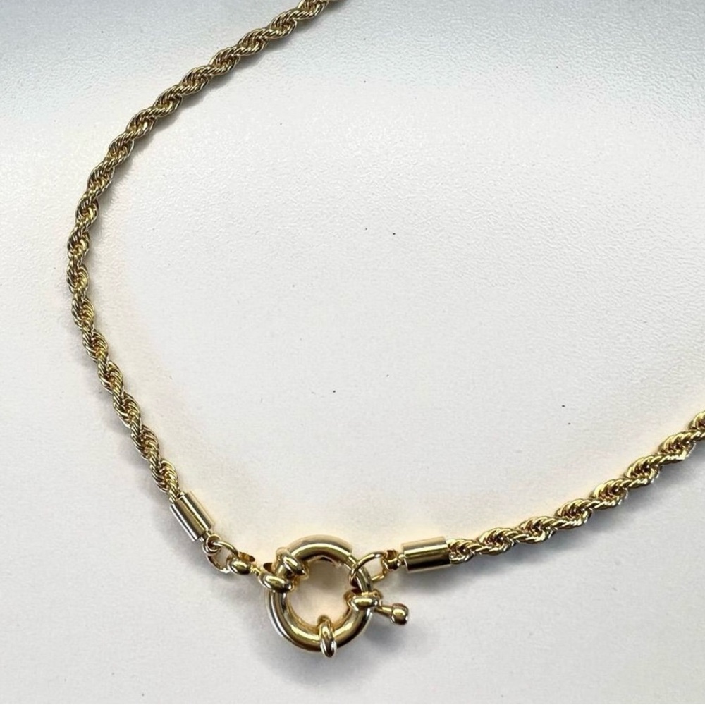 Trendy 4 mm Gold filled Rope chain choker necklace with o ring hypoallergenic
